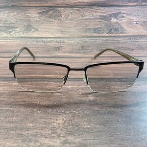 Randy Jackson 1042 Mens Eyeglass Frames Black Olive Green Rectangular 54-18-140